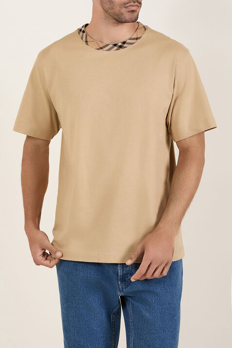 חולצת טי עם צווארון משבצות BURBERRY