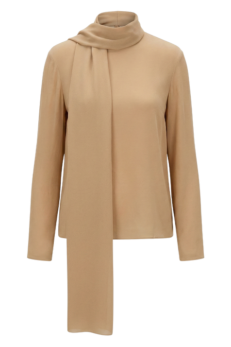 חולצת משי עם צעיף מובנה THE ROW