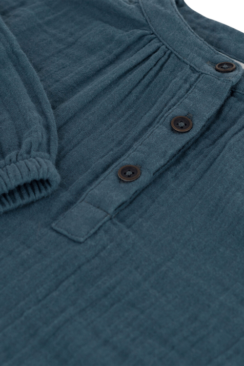 שמלת בלוזון עם כפתורים - גילאי 6-12 PETIT BATEAU