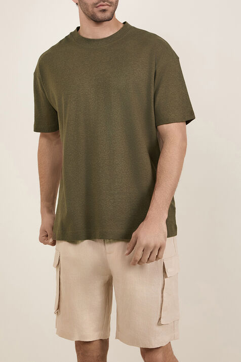 חולצת טי מפשתן וכותנה BALR