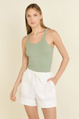 תמונת דוגמן קידמית של Hold Tight Thin Strap Racerback Tank Top