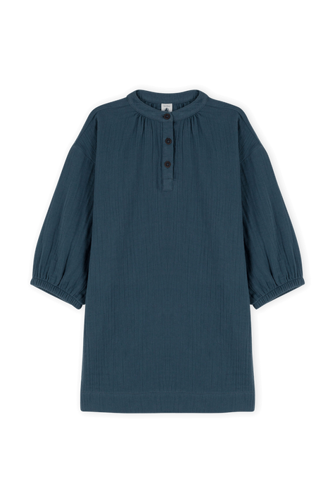 שמלת בלוזון עם כפתורים - גילאי 3-5 PETIT BATEAU