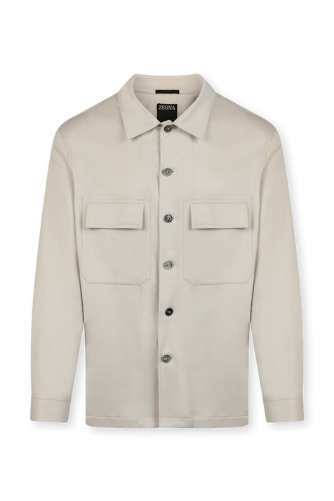 חולצה מכופתרת מקשמיר עם כיסים ZEGNA