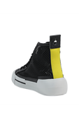 תמונה אחורית של Mesh Logo High Top Sneakers in Black