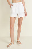 תמונת דוגמן קידמית של Cotton-Blend Poplin High-Rise Short 4