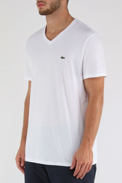 טי שירט קצרה עם לוגו רקום LACOSTE
