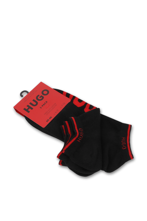 מארז שני זוגות גרביים שחורות ממותגות HUGO