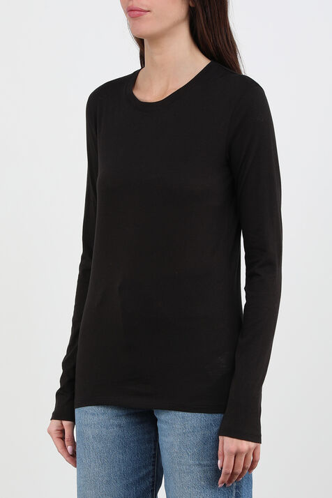 חולצת טי שחורה עם שרוולים ארוכים VINCE