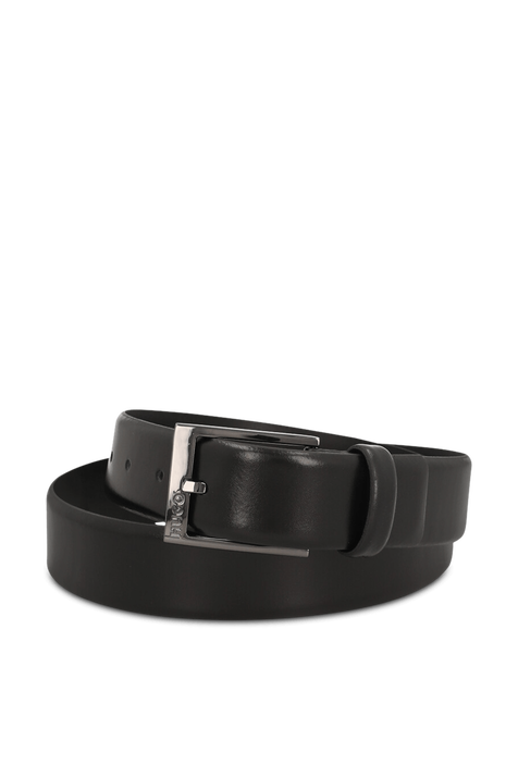 חגורת עור עם אבזם מטאלי HUGO