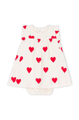 תמונה קידמית של סט שמלת לבבות וחלק תחתון - גילאי NB- 18 חודשים