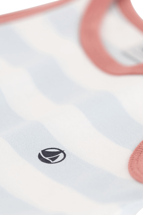 גילאי 6-12 שמלת מיני עם פסים בגווני תכלת ולבן PETIT BATEAU