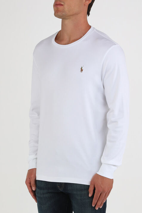 חולצת טי ארוכה סלים עם לוגו רקום POLO RALPH LAUREN