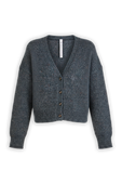 תמונה קידמית של Wool-Blend Button-Up Cardigan