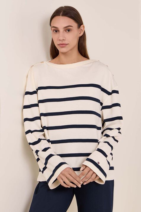 חולצת טי עם כפתורים זהובים TOMMY HILFIGER