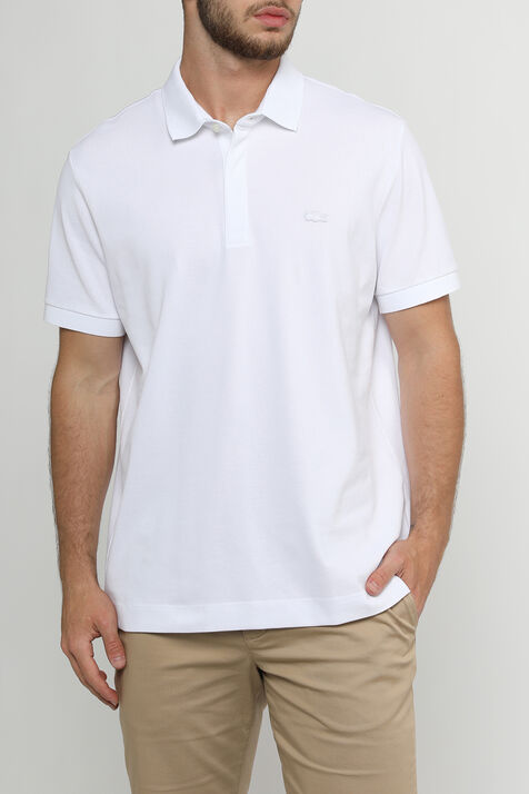 חולצת פולו לבנה קצרה LACOSTE
