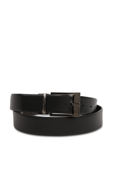 חגורת עור עם אבזם מטאלי ARMANI EXCHANGE