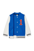 תמונת פנים של גילאי 6-12 יוניסקס ז'קט בומבר בסגנון בייסבול
