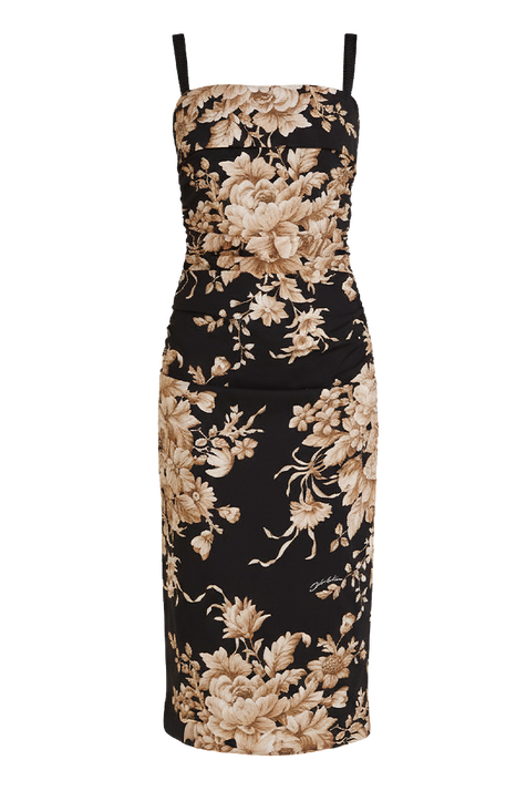 שמלת משי בהדפס פרחים