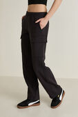 תמונת דוגמן קידמית של Cotton-Blend Double-Knit MR Cargo Pant