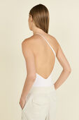 תמונת דוגמן אחורית של Nulu One-Shoulder Spaghetti-Strap Bodysuit