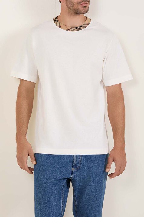 חולצת טי עם צווארון משבצות BURBERRY