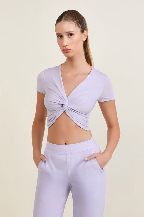Modal-Silk Twist-Front Cropped T-Shirt LULULEMON