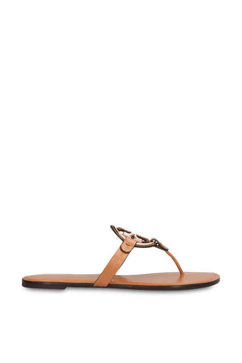 סנדלי מילר מעור מטאלי TORY BURCH