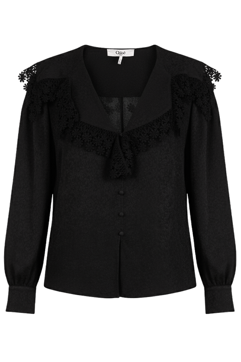 חולצה עם צווארון תחרה