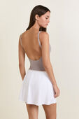 תמונת דוגמן אחורית של Nulu Mesh Scoop Back Sleeveless Bodysuit