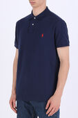 תמונת דוגמן קידמית של Slim Fit Polo Shirt in Navy and Red