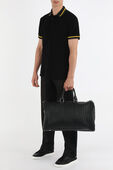 תמונת דוגמן קידמית של Woven Leather Travel Bag in Black