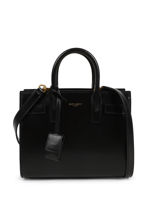 תיק ננו שחור מעור עם אלמנט זהב SAINT LAURENT