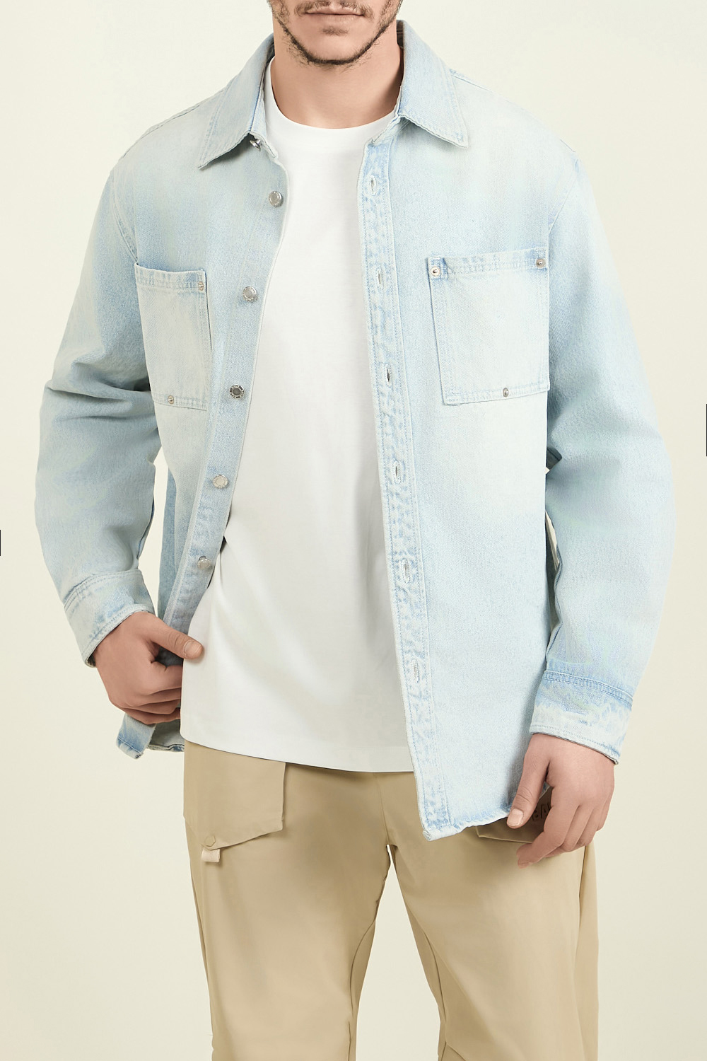 תמונת דוגמן קידמית של ז'קט ג'ינס