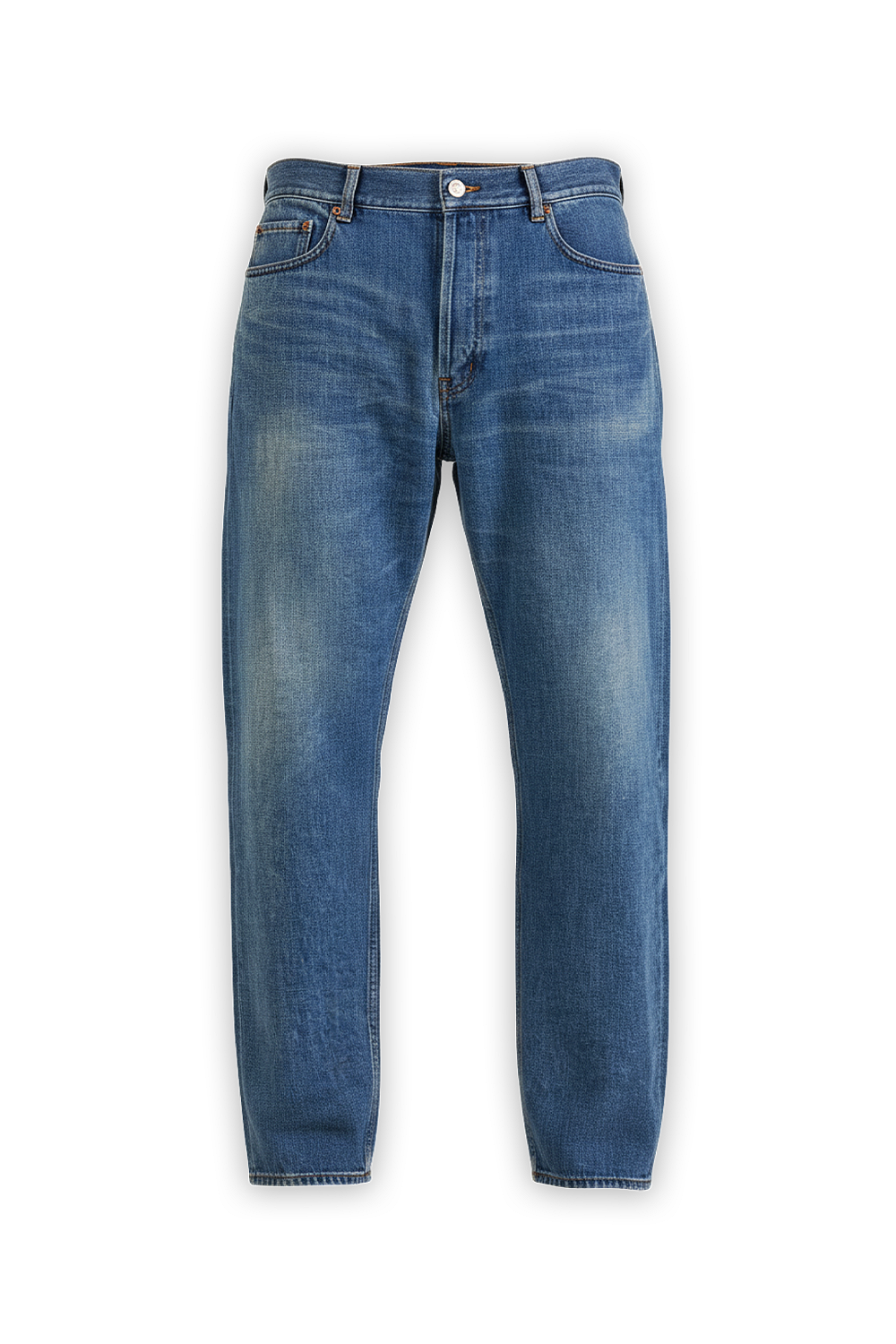 תמונה קידמית של מכנסי ג'ינס בגזרה ישרה