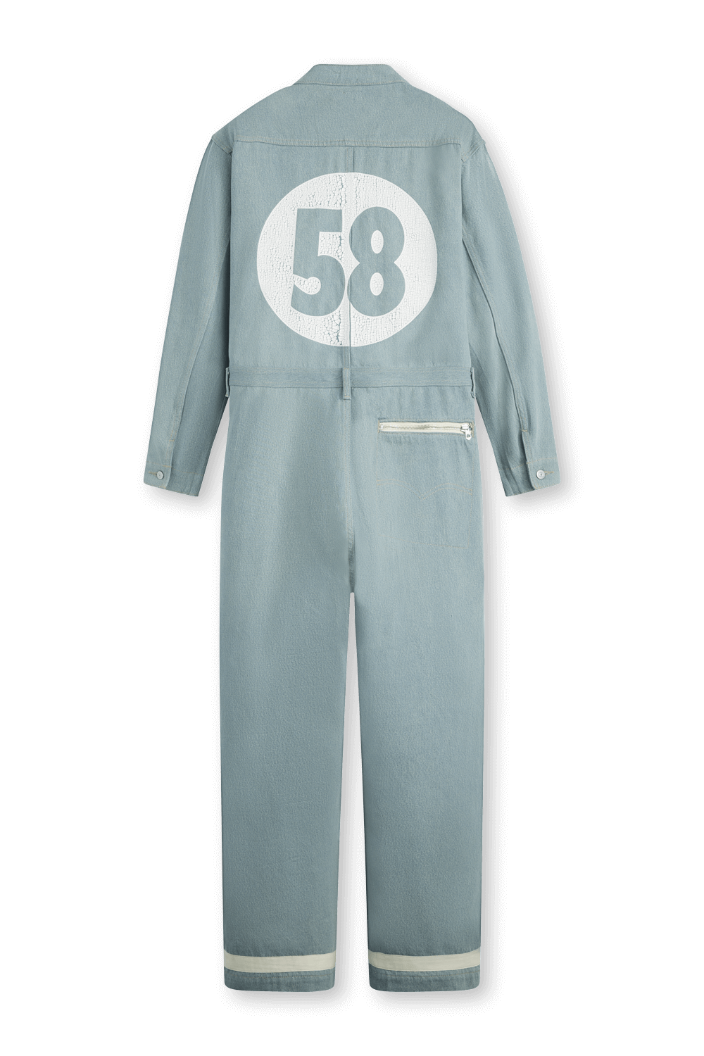 תמונה אחורית של ליוויס X אם סי אל אוברול ג'ינס בגזרה ישרה