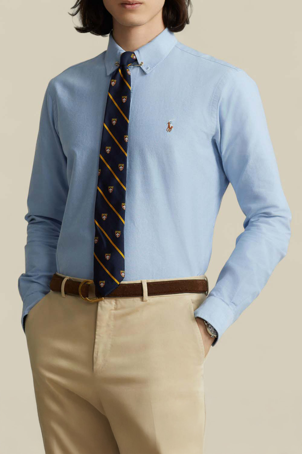 תמונת דוגמן קידמית של חולצה מכופתרת אוקספורד סלים פיט