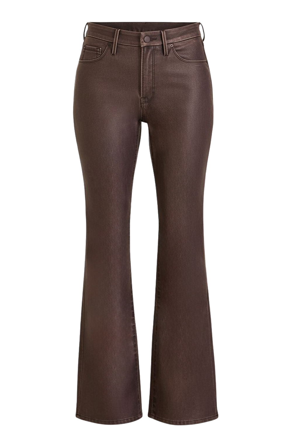 תמונה קידמית של מכנסי עור טבעוני