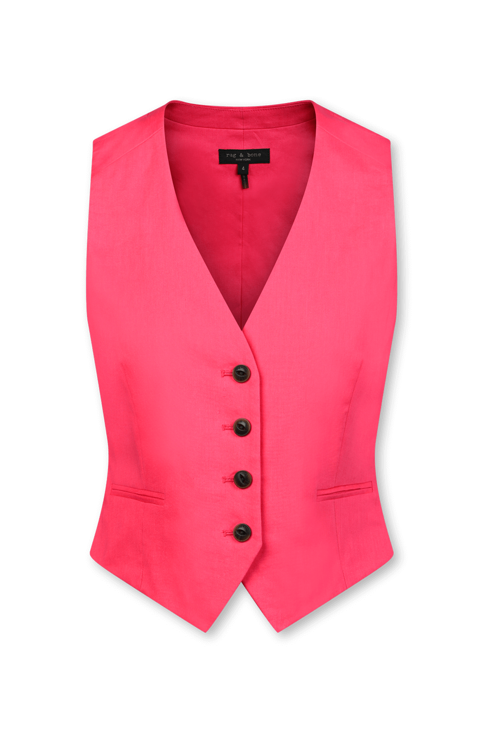 תמונה קידמית של וסט פשתן ורוד