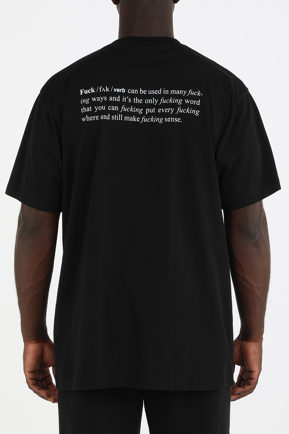 תמונת דוגמן אחורית של Fuck Definition Tshirt in Black