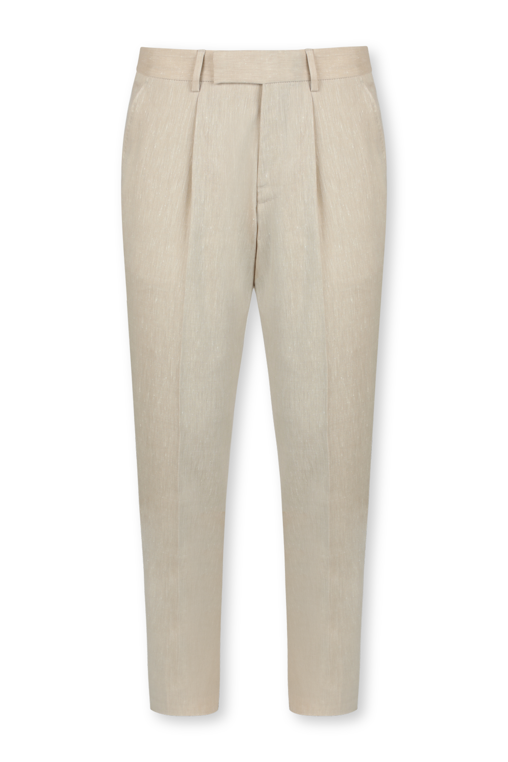 תמונת תקריב של חליפה מחויטת בגוון אוף וויט