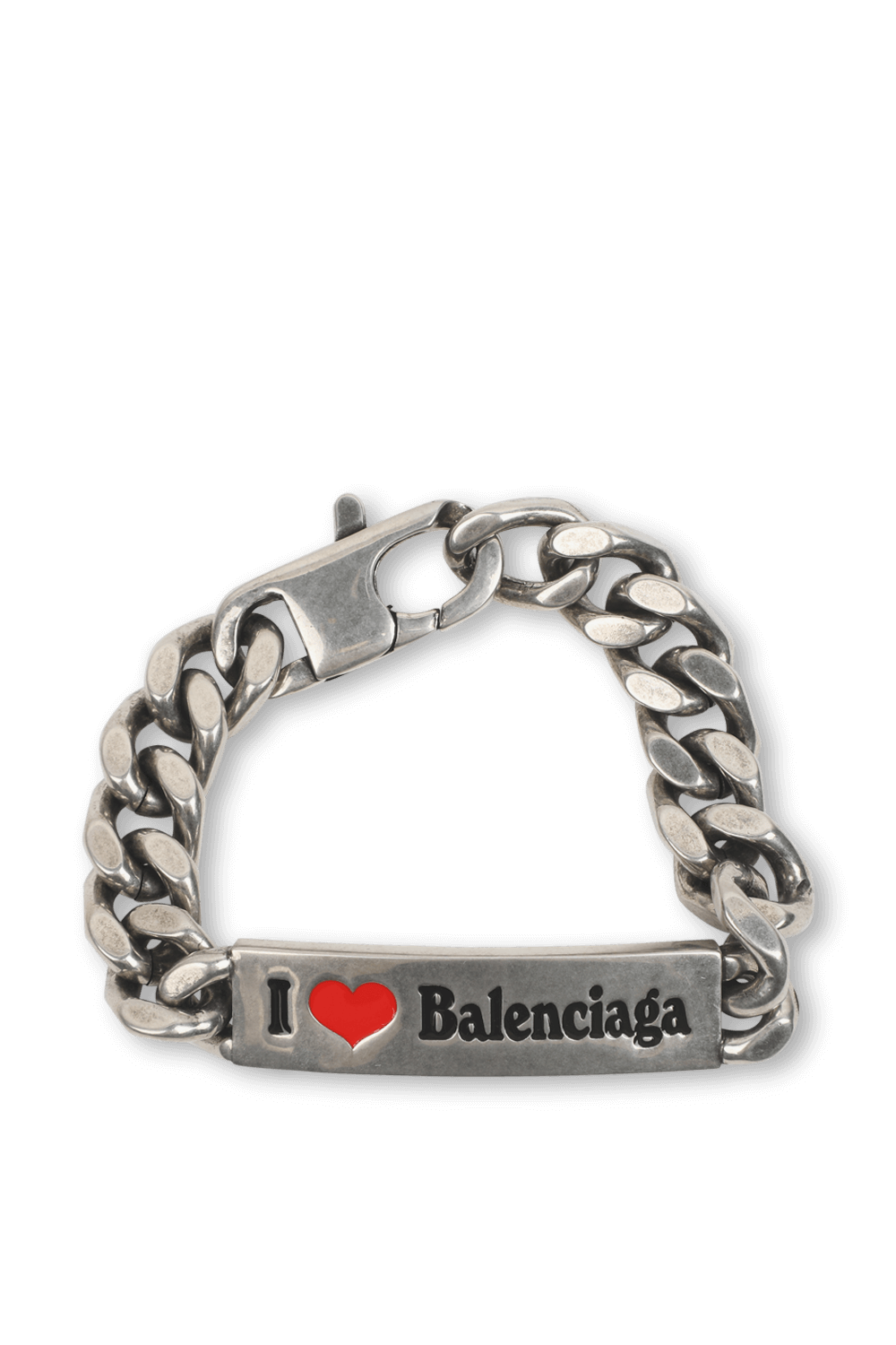 תמונה קידמית של צמיד גורמט כסוף ממותג