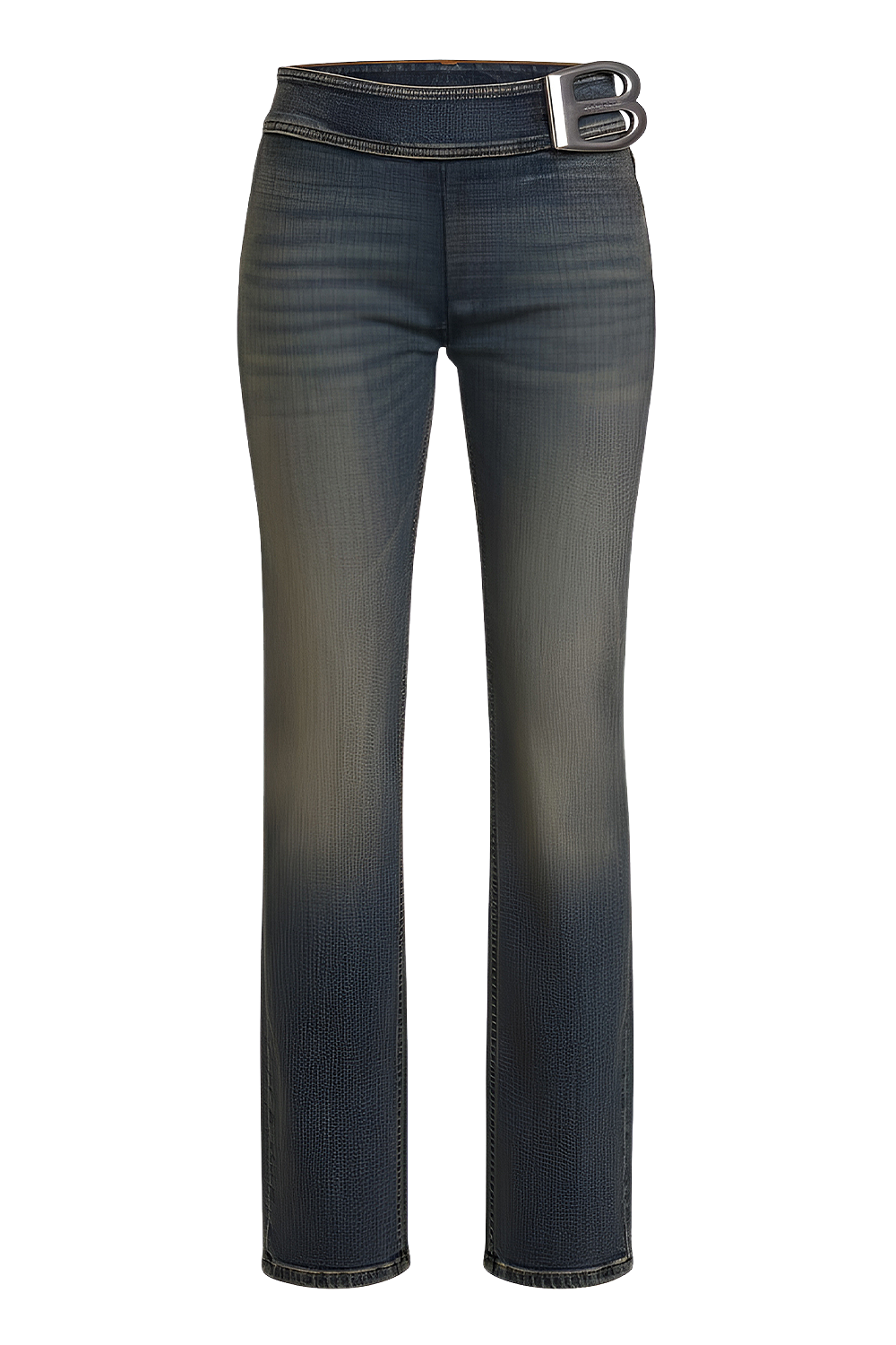 תמונה קידמית של מכנסי ג'ינס בגזרה מתרחבת