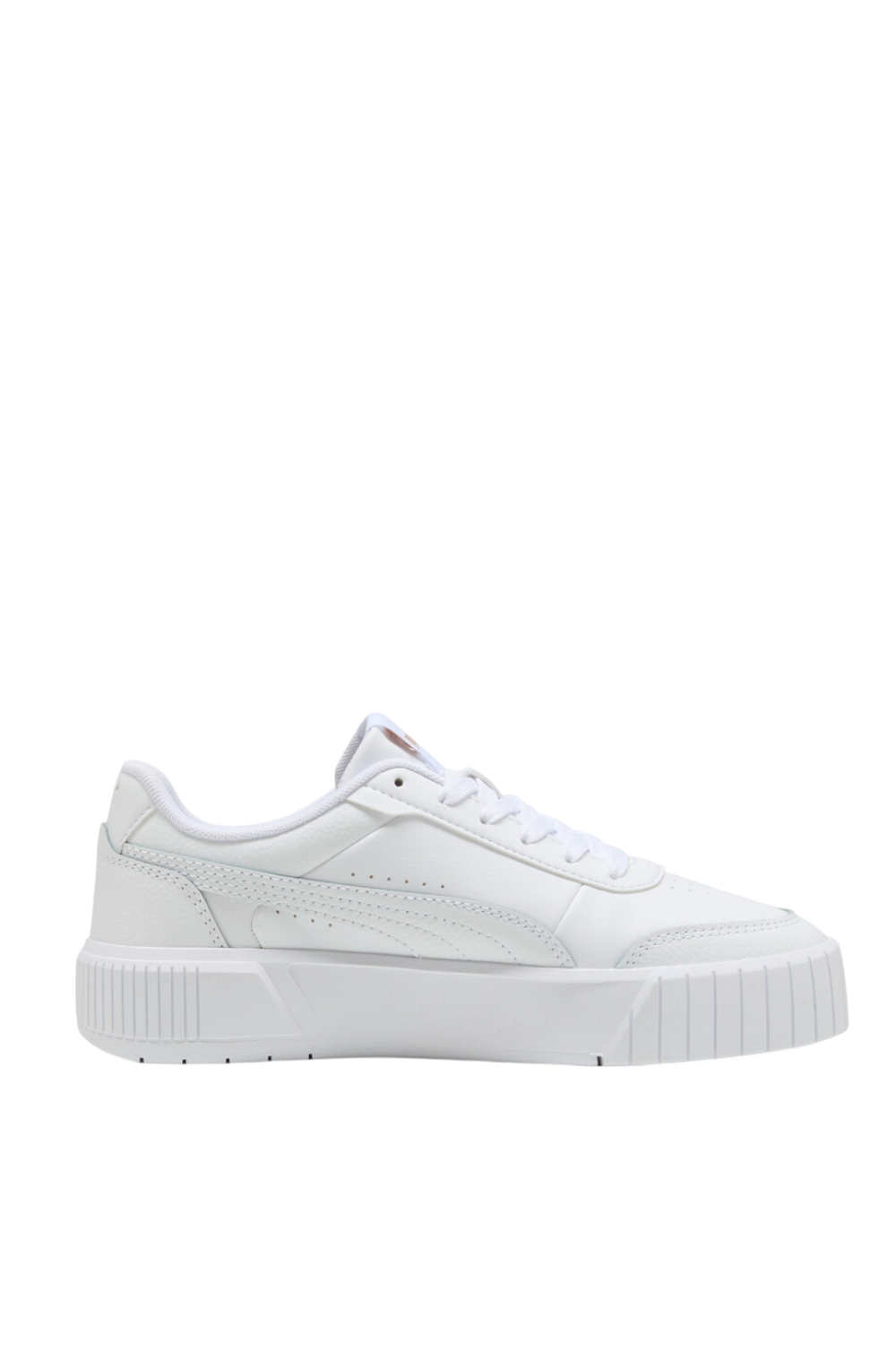 תמונה קידמית של נעלי סניקרס עור