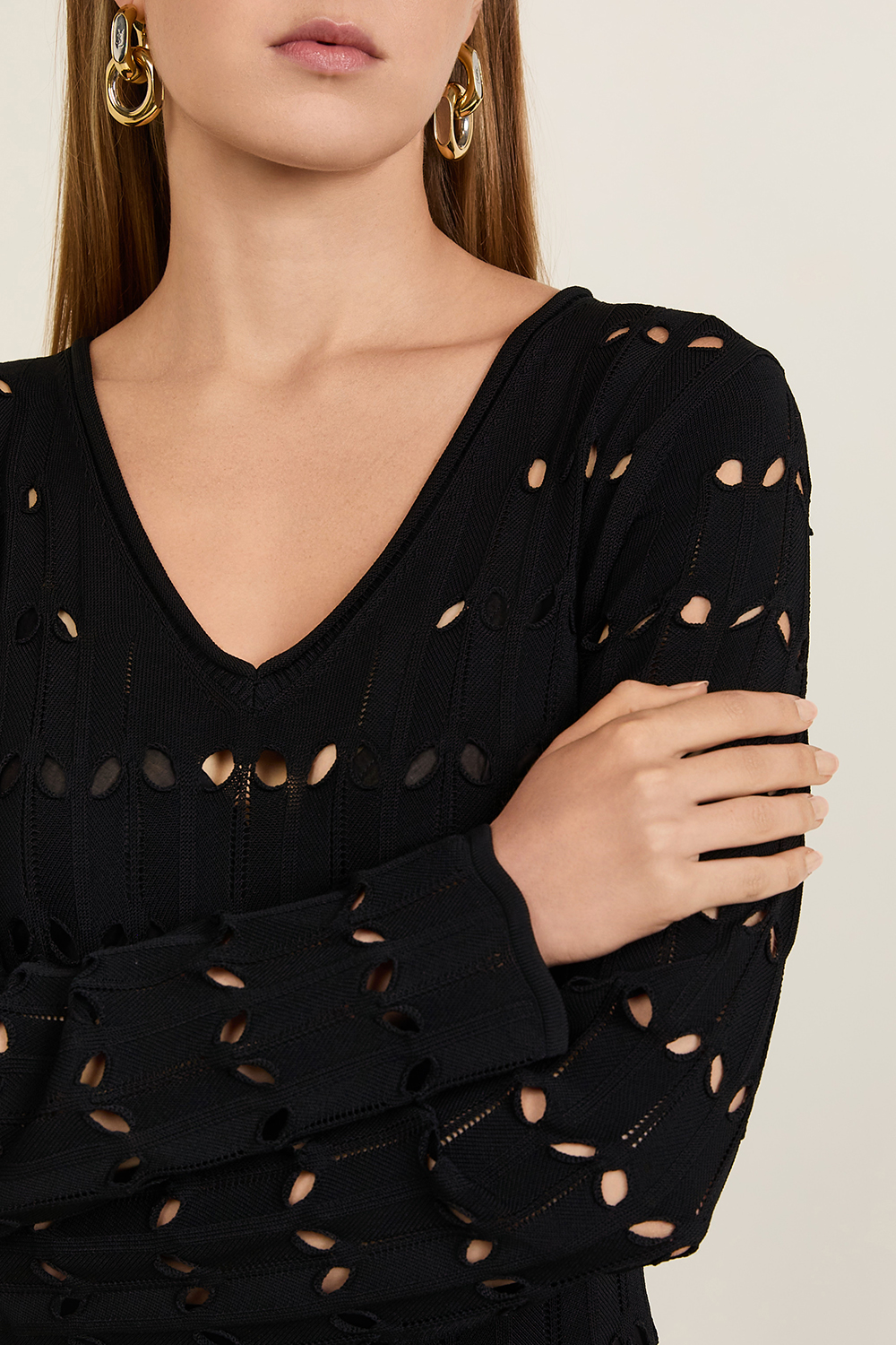 תמונת תקריב דוגמן של שמלת מקסי