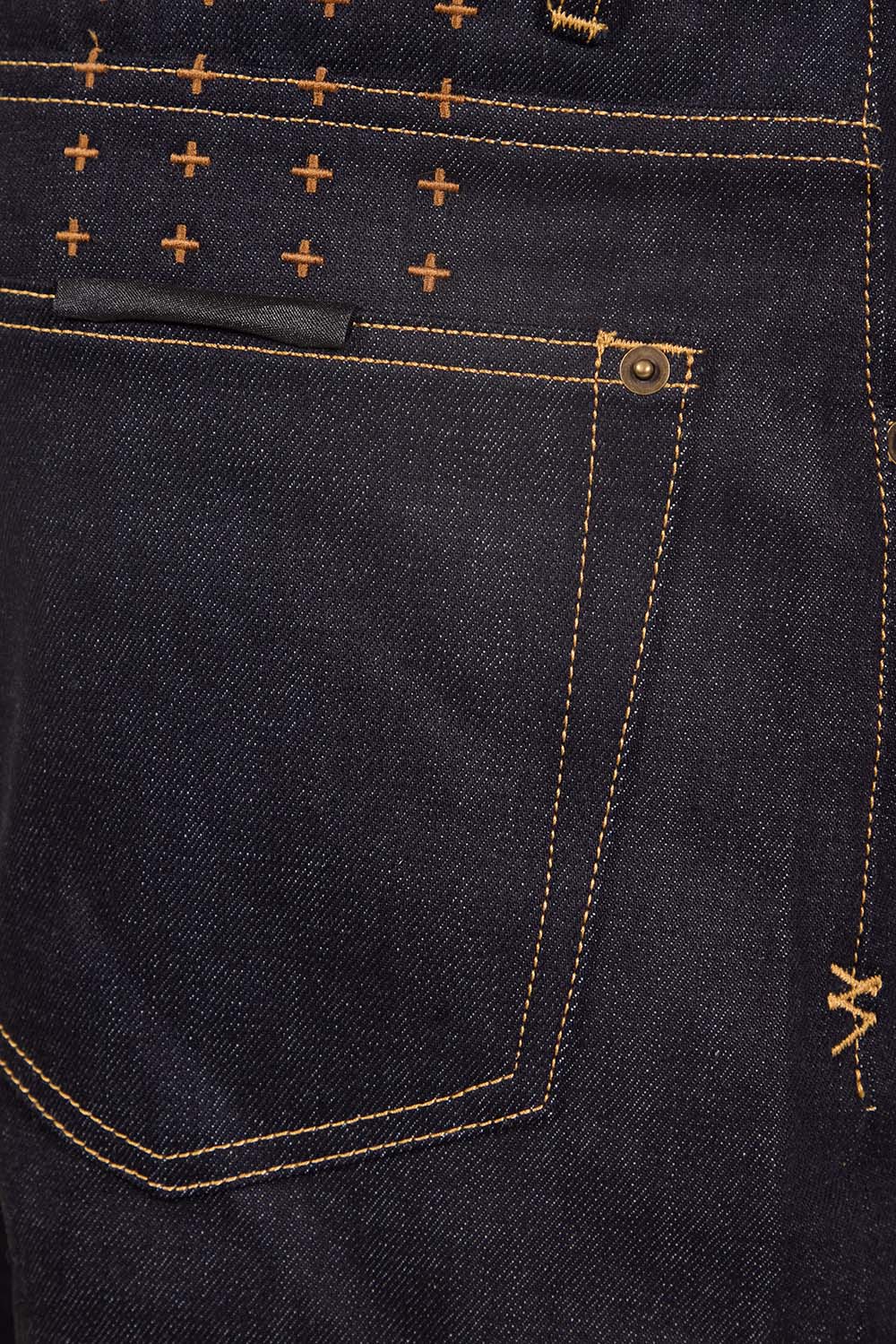 תמונת דוגמן אחורית של מכנסי ג'ינס משוחררים