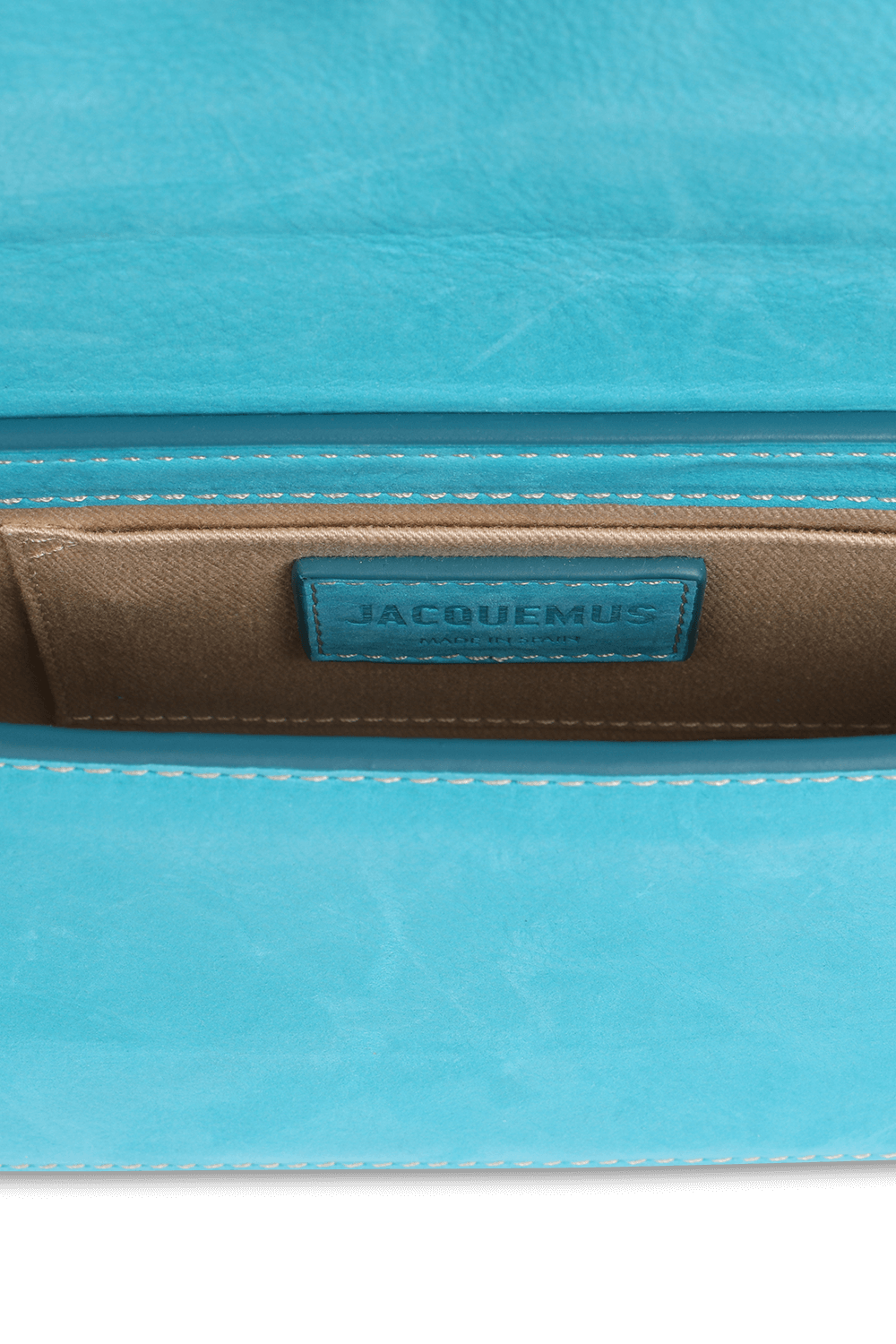 תמונת פנים של תיק כתף לה צ'יקיטו לונג מעור בגוון טורקיז