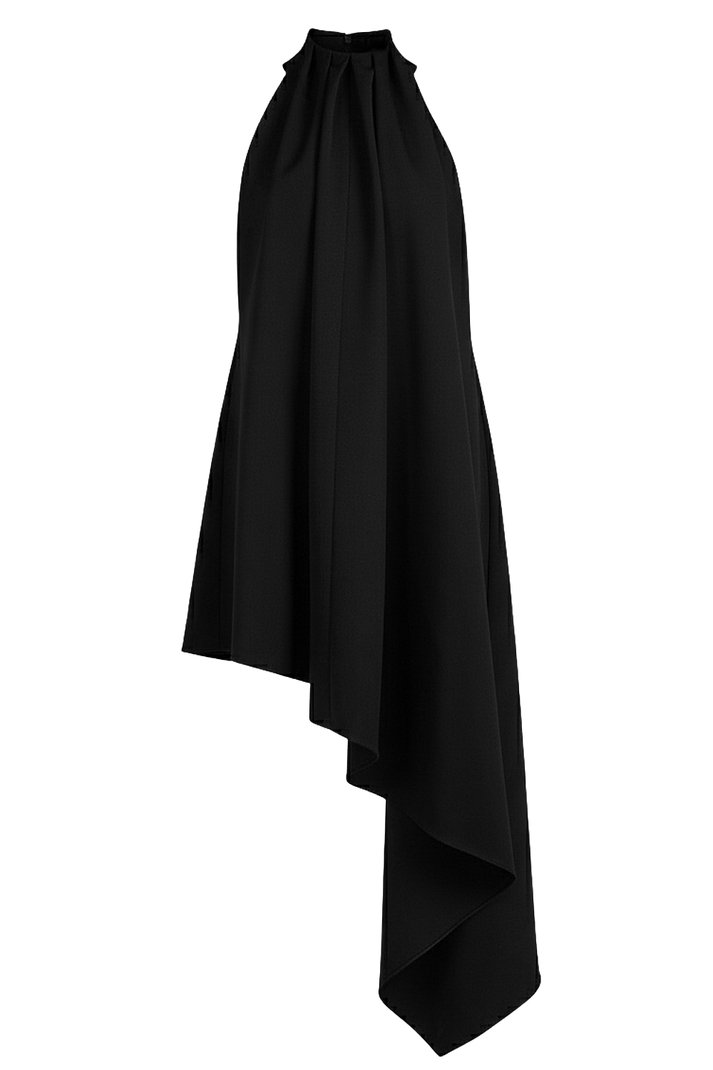 תמונה קידמית של שמלה א-סימטרית