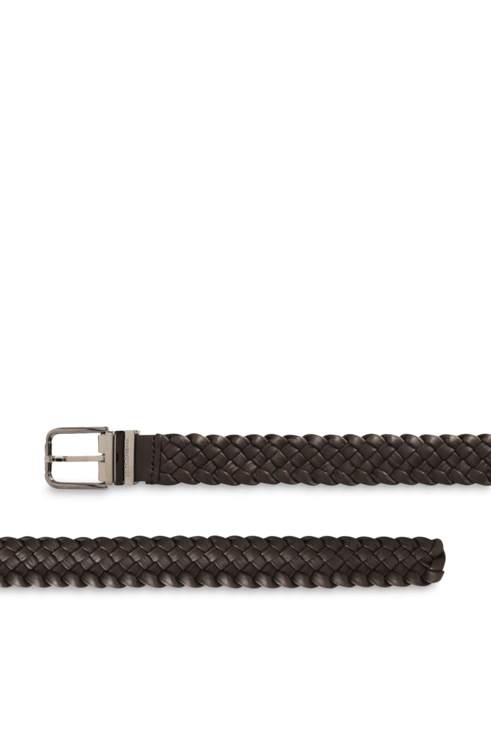 תמונה אחורית של חגורת עור קלועה