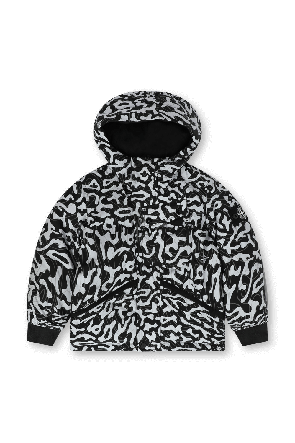 תמונה קידמית של גיל 14 מעיל קפוצ'ון עם הדפס זוהר בחושך