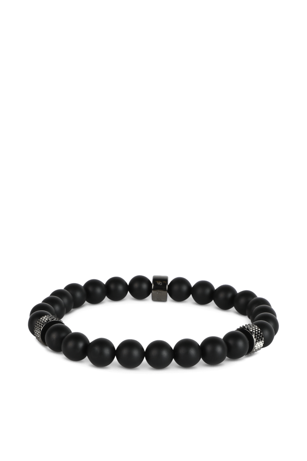 תמונה אחורית של צמיד חרוזי אגט בגוון שחור